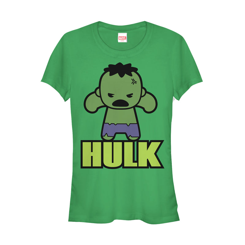 Junior's Marvel Cartoon Kawaii Hulk T-Shirt