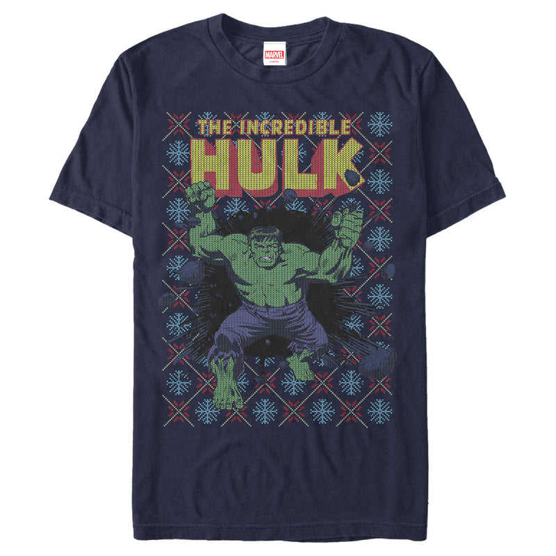Men's Marvel Hulk Smash Holiday Ugly Sweater T-Shirt