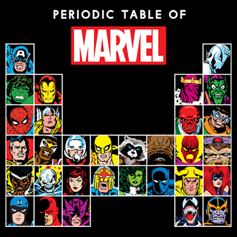 Men's Marvel Periodic Table of Heroes Pull Over Hoodie