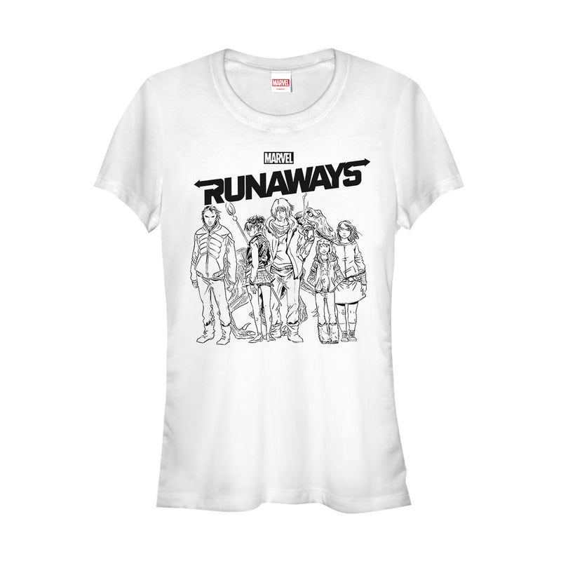 Junior's Marvel Runaways Sleek Team T-Shirt