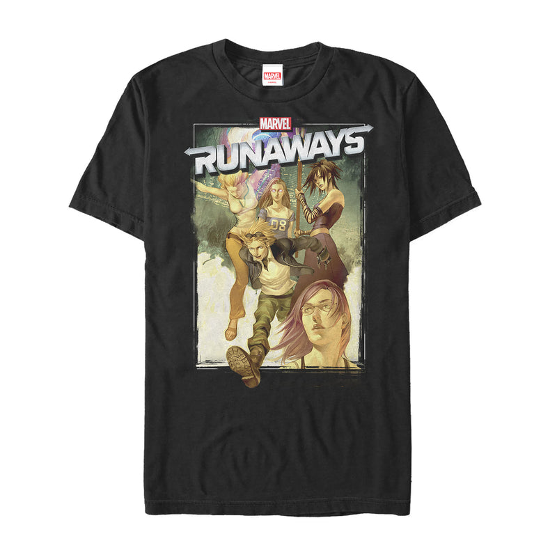 Men's Marvel Runaways Watercolor Poster T-Shirt