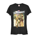 Junior's Marvel Runaways Watercolor Poster T-Shirt