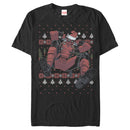 Men's Marvel Deadpool Santa Hat Ugly Sweater Holiday T-Shirt