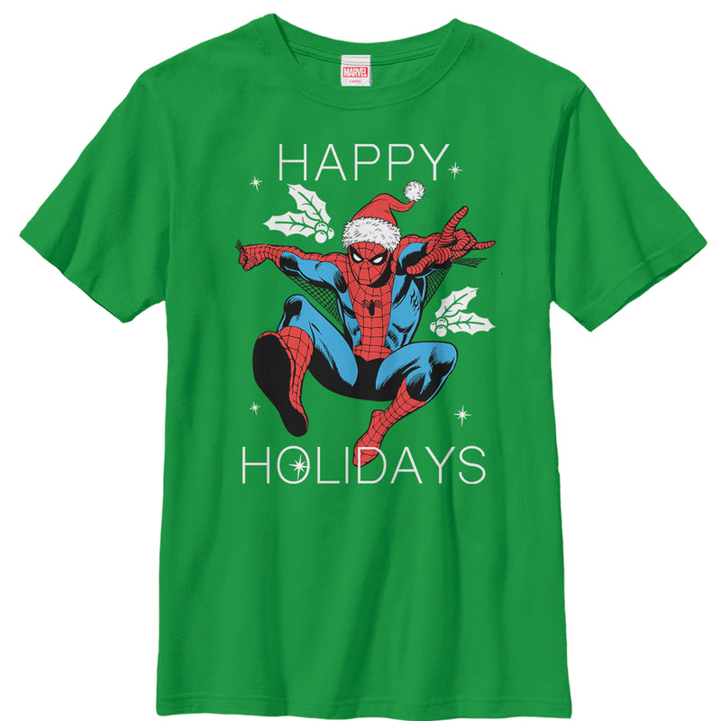 Boy's Marvel Christmas Holly Spider-Man T-Shirt