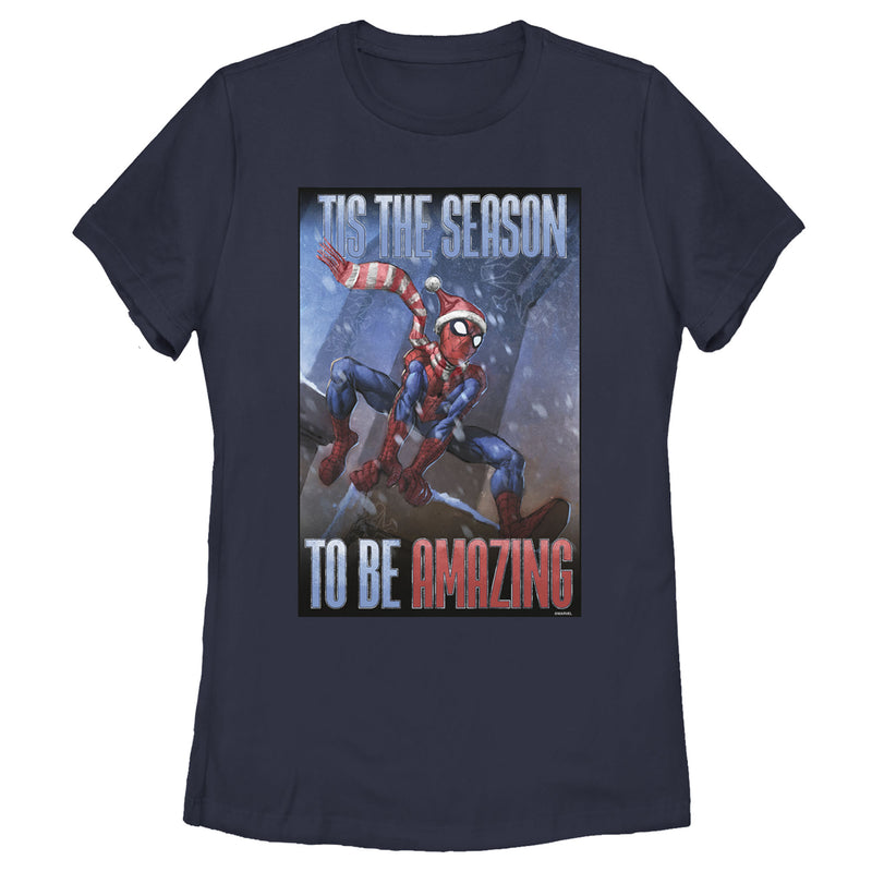 Women's Marvel Spider-Man 'Tis The Season To Be Amazing T-Shirt