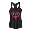 Junior's Marvel Valentine's Day Spider-Man Heart Mask Racerback Tank Top