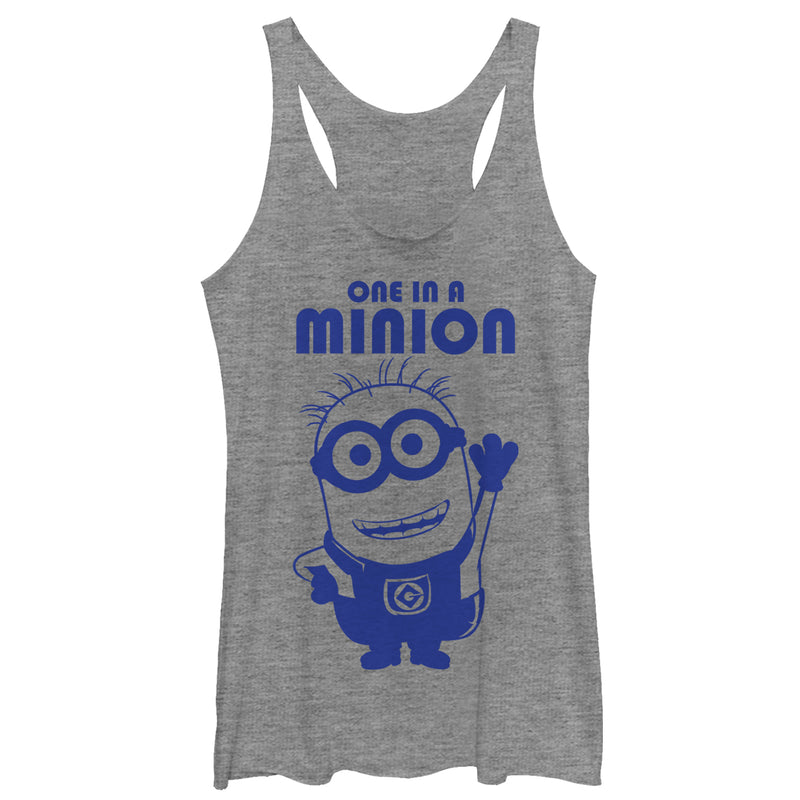 Women's Despicable Me One in Minion Wave Racerback Tank Top