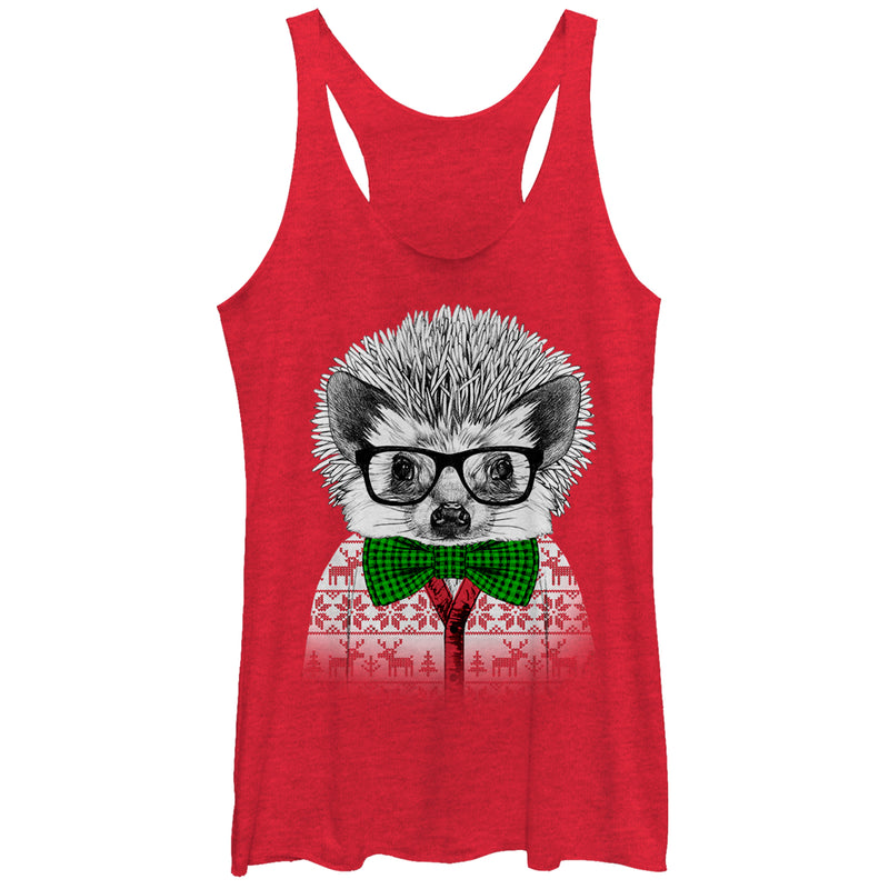 Women's Lost Gods Christmas Hedgehog Racerback Tank Top