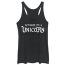 Women's CHIN UP Halloween Actually I'm a Unicorn Racerback Tank Top