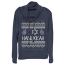 Junior's CHIN UP Hanukkah Ugly Sweater Cowl Neck Sweatshirt