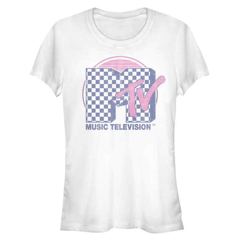 Junior's MTV Checkerboard Logo T-Shirt