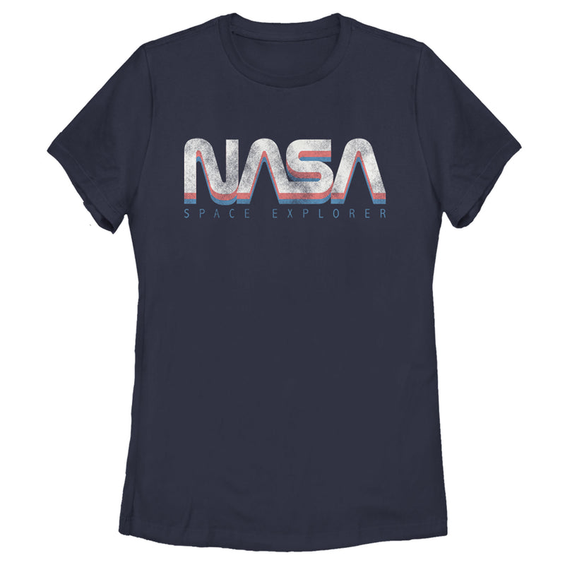 Women's NASA Official Space Explorer Retro Logo T-Shirt