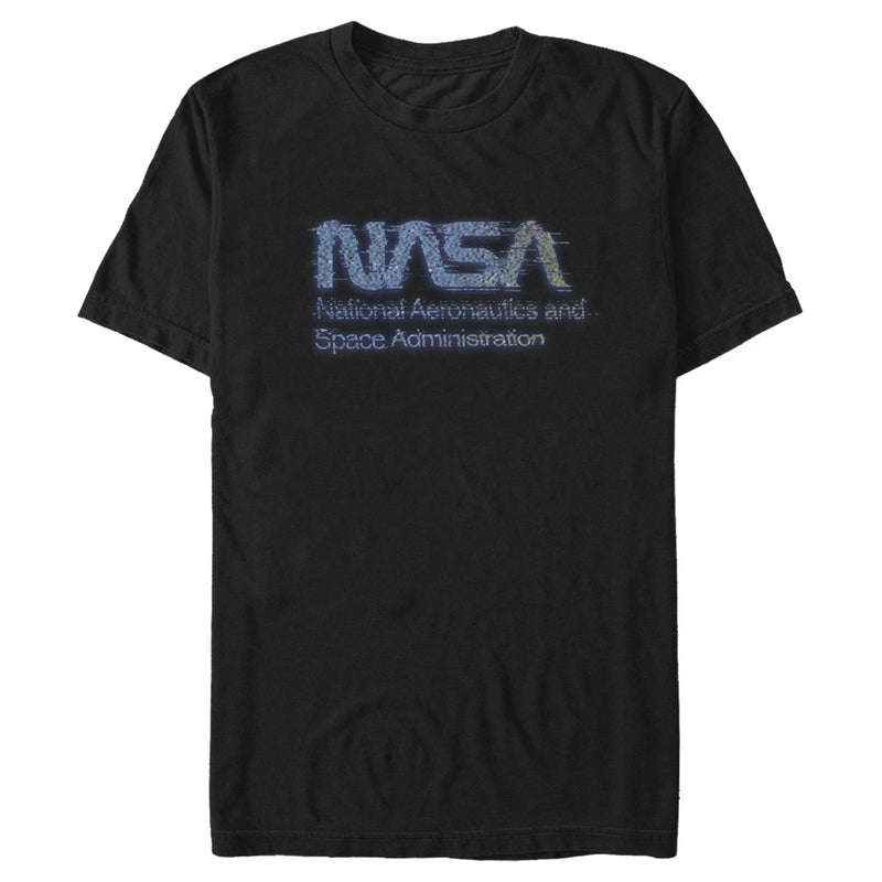 Men's NASA Distorted Computer Text Logo T-Shirt