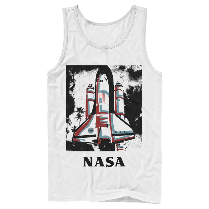 Men's NASA Color Pop Launch Edgy Palm Tree Tank Top