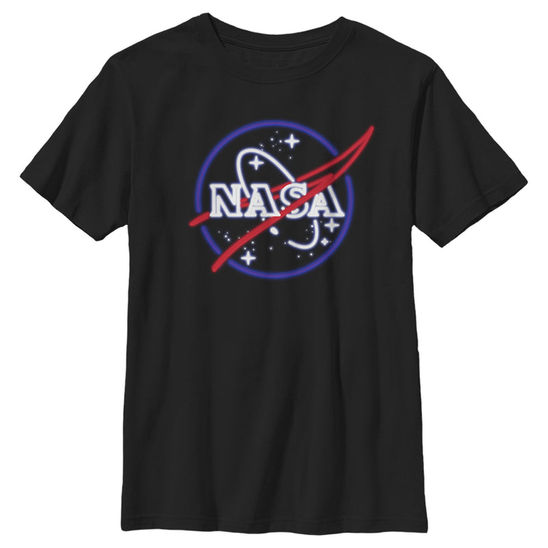 Boy's NASA Neon Sign Classic Logo T-Shirt