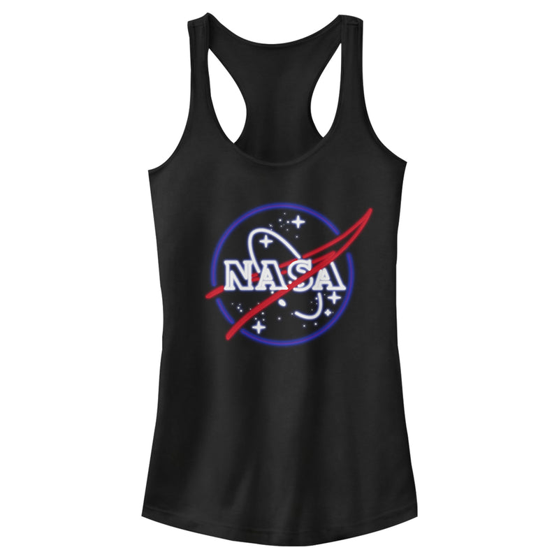 Junior's NASA Neon Sign Classic Logo Racerback Tank Top