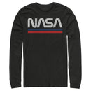 Men's NASA Stripe Minimal Logo Vintage Long Sleeve Shirt