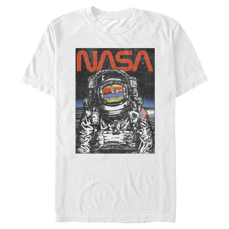 Men's NASA Astronaut Moon Reflection Vintage Retro T-Shirt