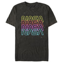 Men's NASA Neon Rainbow Repeat Text Logo T-Shirt