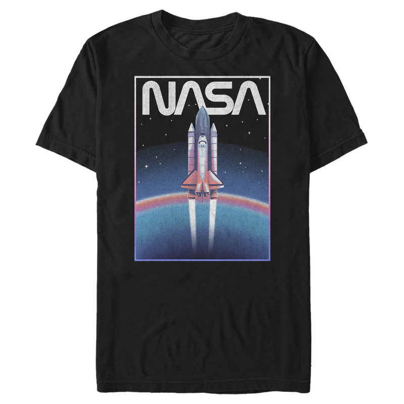 Men's NASA Distressed Retro Rocket Poster Style T-Shirt