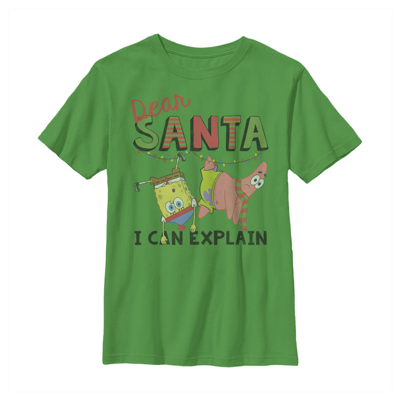 Boy's SpongeBob SquarePants Christmas Santa Can Explain T-Shirt