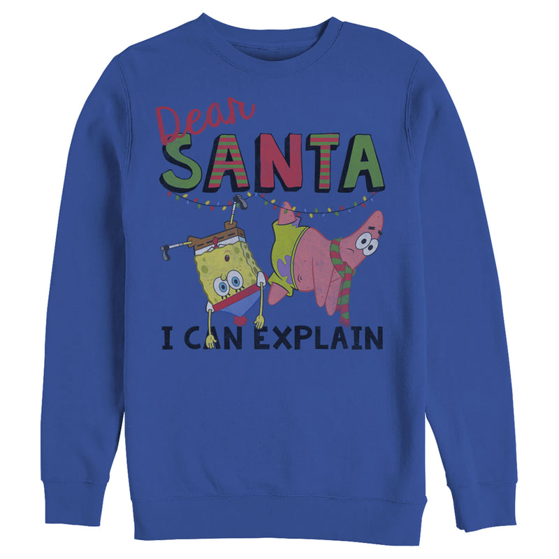 Men's SpongeBob SquarePants Christmas Santa Can Explain Sweatshirt