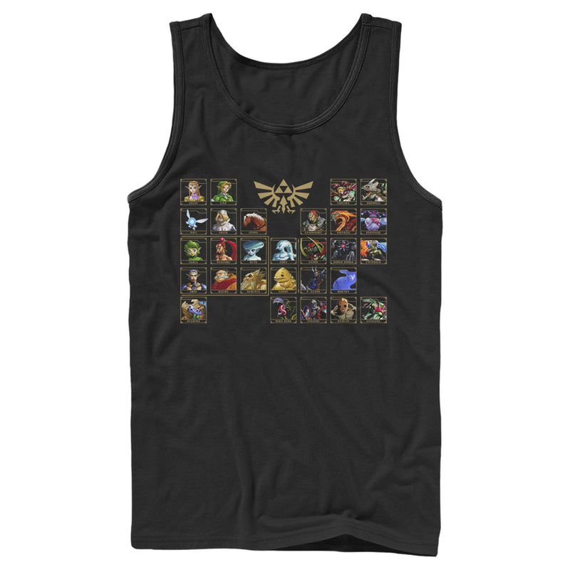 Men's Nintendo Legend of Zelda Ocarina Periodic Table Tank Top