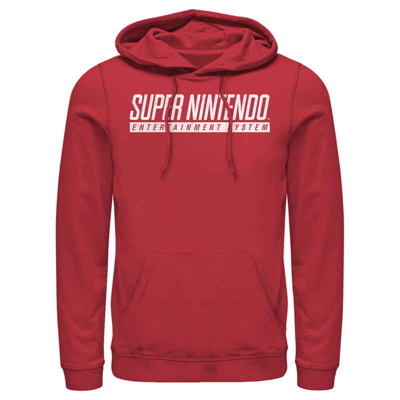 Men's Nintendo Super NES Text Logo Pull Over Hoodie