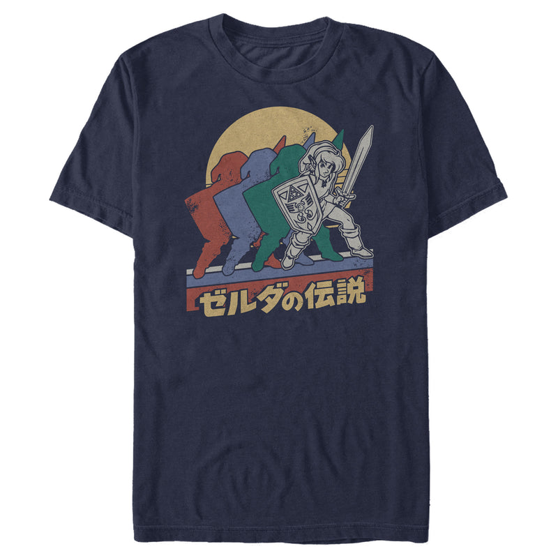 Men's Nintendo Zelda Retro Link Kanji Portrait T-Shirt