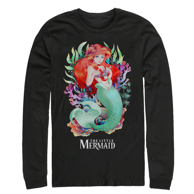 Men's The Little Mermaid Artistic Ariel Long Sleeve Shirt