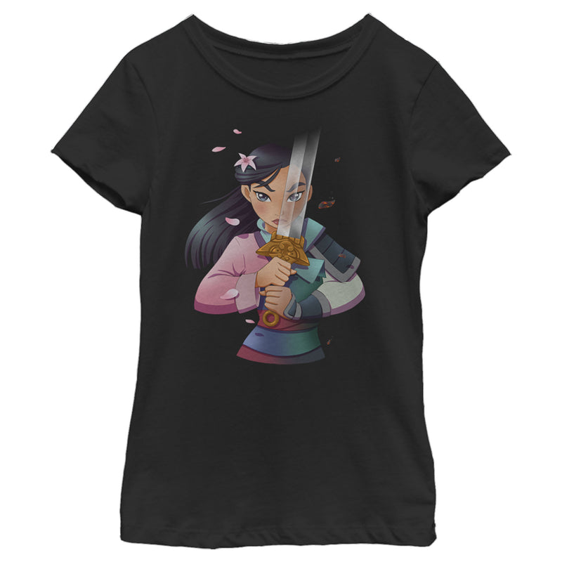Girl's Disney Mulan Anime Reflection T-Shirt