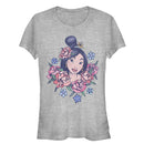 Junior's Mulan Floral Portrait T-Shirt