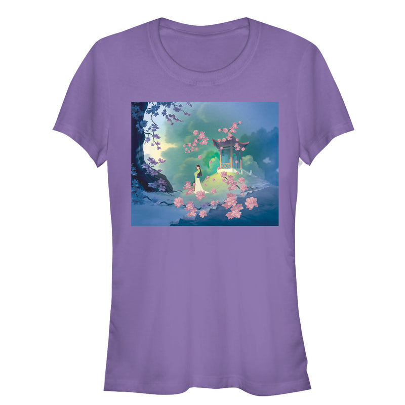 Junior's Mulan Blossom Scene T-Shirt