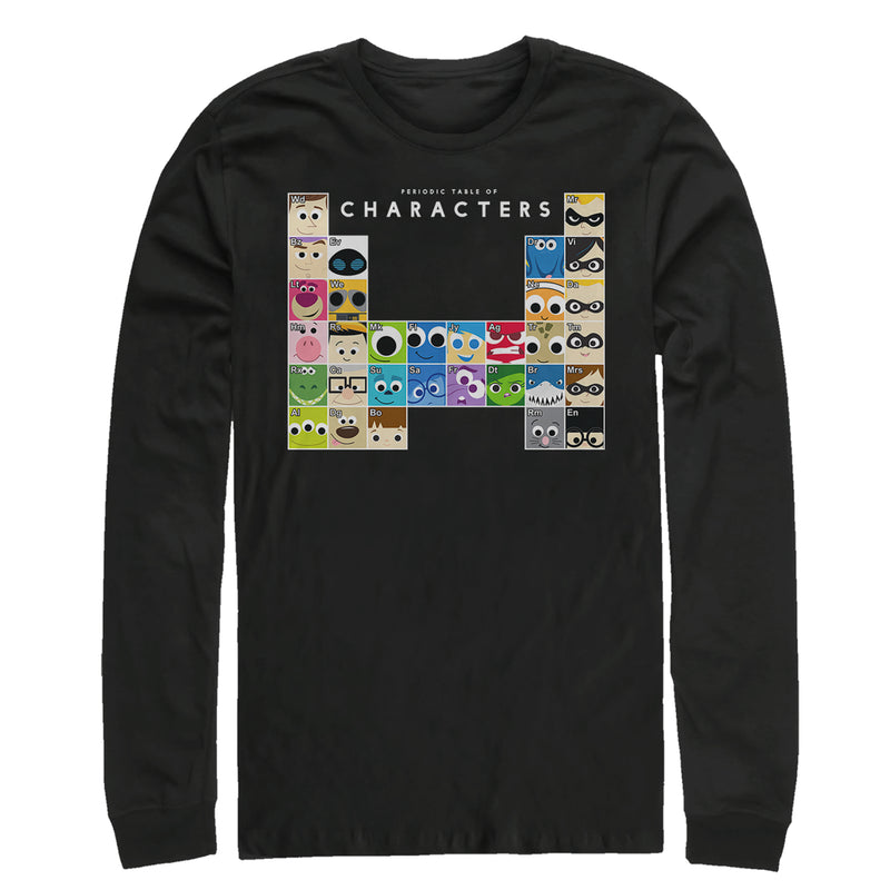 Men's Pixar Character Periodic Table Long Sleeve Shirt