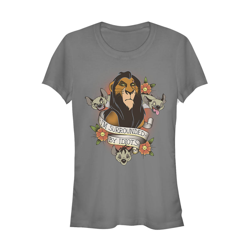 Junior's Lion King Scar Surrounded By Idiots Tattoo T-Shirt