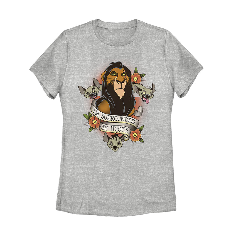 Women's Lion King Scar Surrounded By Idiots Tattoo T-Shirt