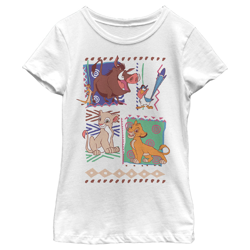 Girl's Lion King Retro 90's Savannah Friends T-Shirt