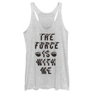 Women's Star Wars The Last Jedi Force With Me Distort Racerback Tank Top