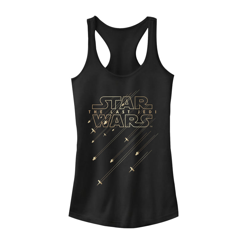 Junior's Star Wars The Last Jedi Star Ship Streak Racerback Tank Top