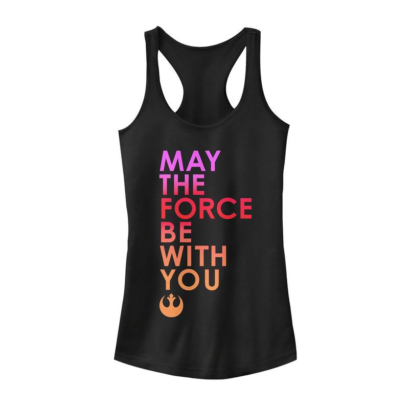 Junior's Star Wars The Last Jedi Force Be With You Racerback Tank Top