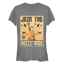 Junior's Star Wars The Last Jedi Rey Propaganda Frame T-Shirt