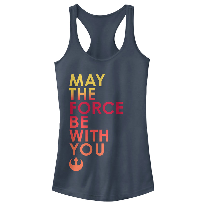 Junior's Star Wars The Last Jedi May the Force Racerback Tank Top