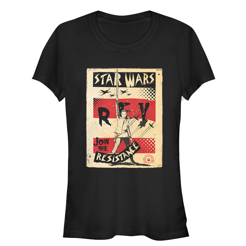 Junior's Star Wars The Last Jedi Rey Join Poster T-Shirt