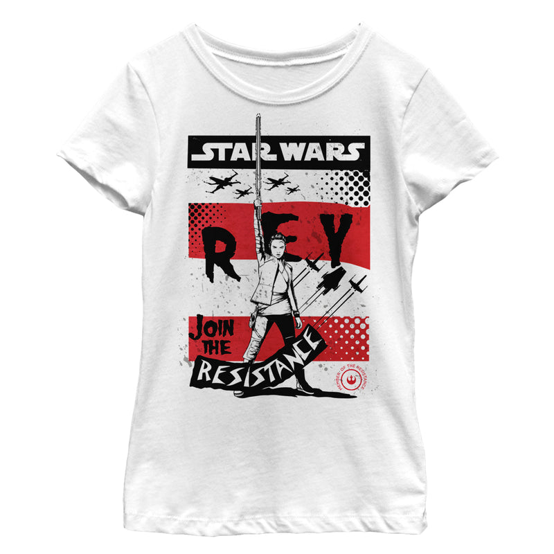 Girl's Star Wars The Last Jedi Rey Message T-Shirt