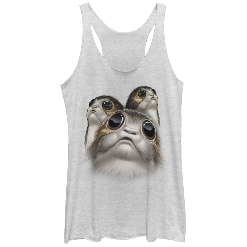 Women's Star Wars The Last Jedi Porg Eyes Racerback Tank Top