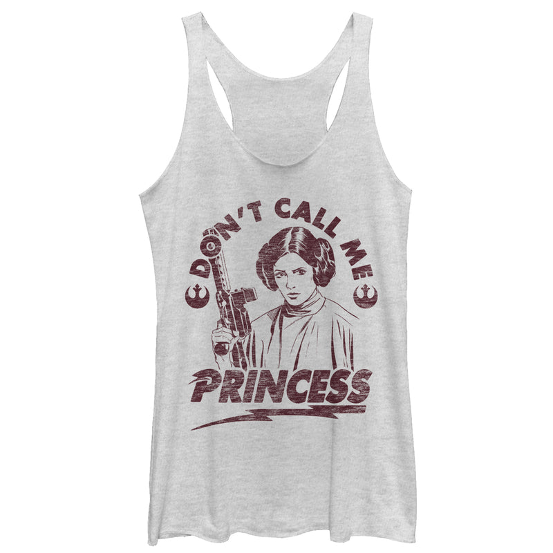 Women's Star Wars Leia Don't Call Me Princess Racerback Tank Top