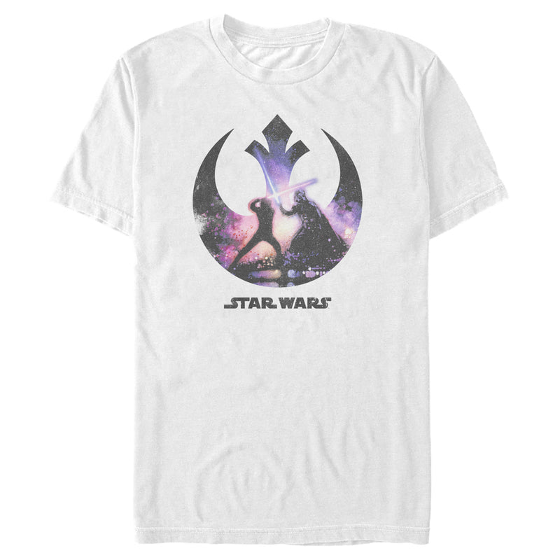 Men's Star Wars Skywalker Vader Duel Rebel Logo T-Shirt