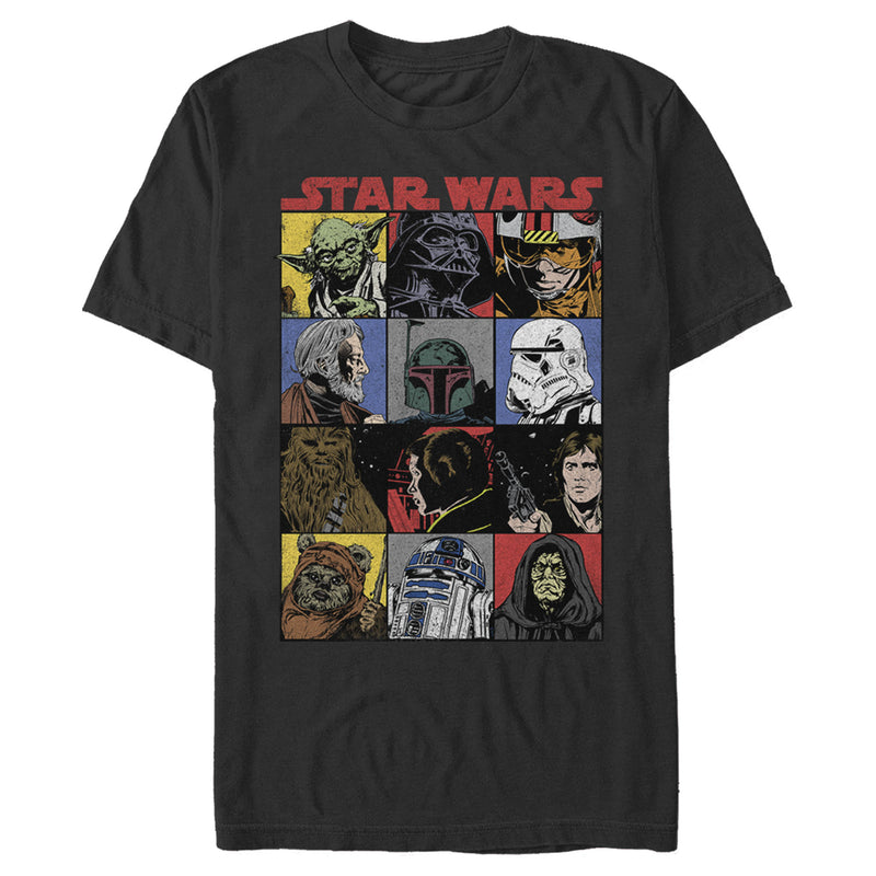 Men's Star Wars Comic Strip Cartoon Group T-Shirt