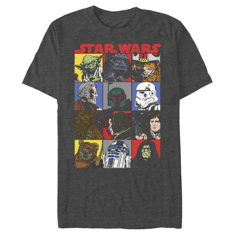 Men's Star Wars Comic Strip Cartoon Group T-Shirt