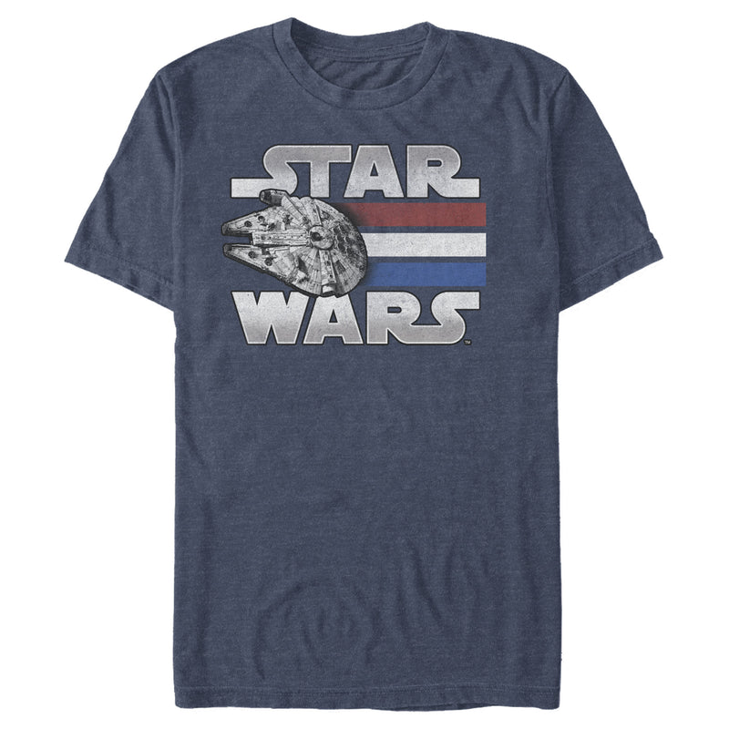 Men's Star Wars Millennium Falcon Patriotic Stripes T-Shirt